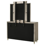 Lorient Ivory and Camel 8-Drawer LED Dresser with Mirror from Coaster - Luna Furniture