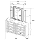 Lorient Ivory and Camel 8-Drawer LED Dresser with Mirror from Coaster - Luna Furniture