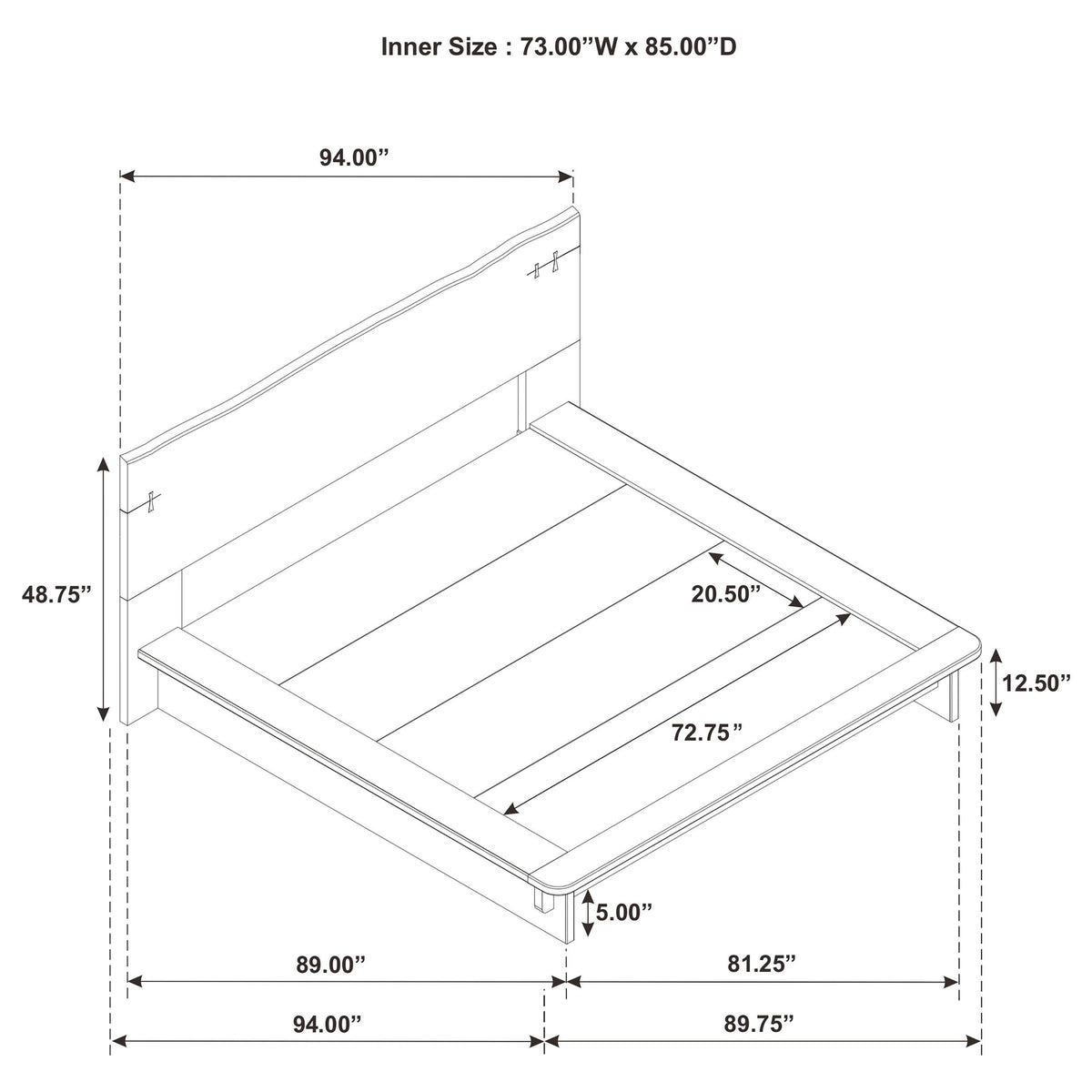 Stillwater California King Platform Bed from Coaster - Luna Furniture