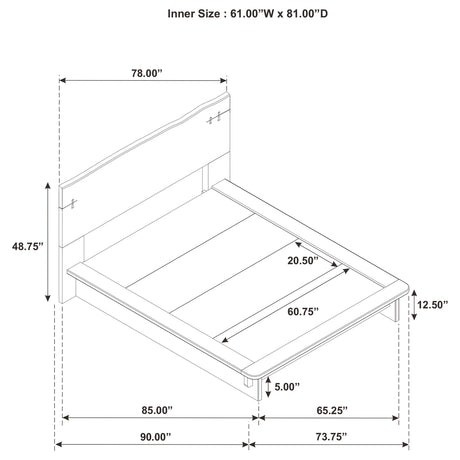 Stillwater Oak Queen Platform Bed from Coaster - Luna Furniture
