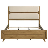 Bennett Light Oak and Cream 62-inch Eastern King Upholstered Panel Bed from Coaster - Luna Furniture