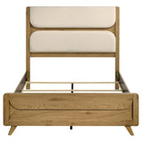 Bennett Light Oak and Cream 62-inch Queen Upholstered Panel Bed from Coaster - Luna Furniture
