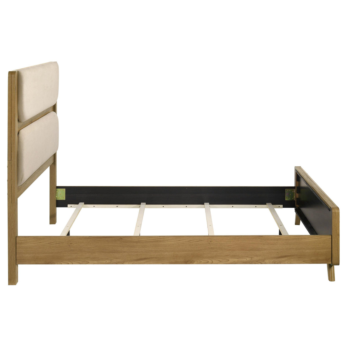 Bennett Light Oak and Cream 62-inch Queen Upholstered Panel Bed from Coaster - Luna Furniture