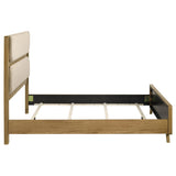 Bennett Light Oak and Cream 62-inch Queen Upholstered Panel Bed from Coaster - Luna Furniture