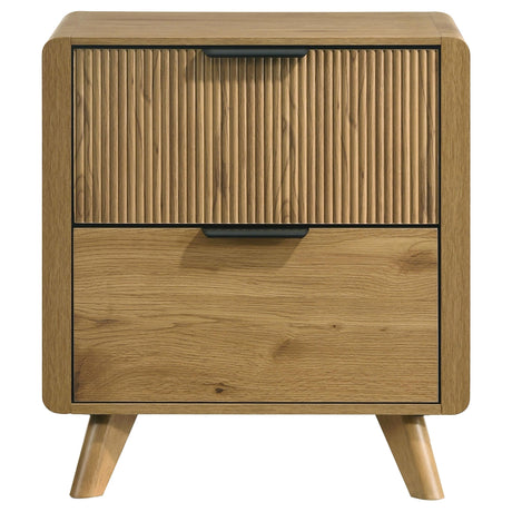 Bennett Light Oak 2-drawer Bedroom Nightstand Bedside Table from Coaster - Luna Furniture