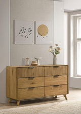 Bennett Light Oak 6-drawer Bedroom Dresser Cabinet from Coaster - Luna Furniture