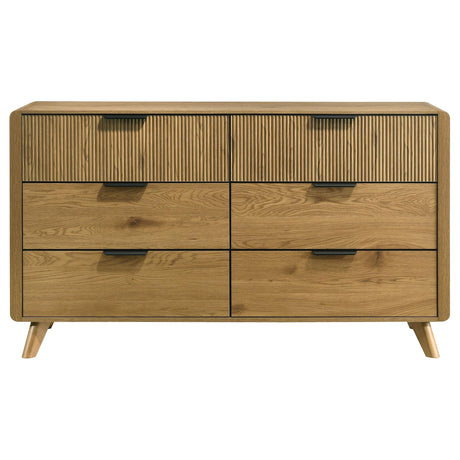 Bennett Light Oak 6-drawer Bedroom Dresser Cabinet from Coaster - Luna Furniture