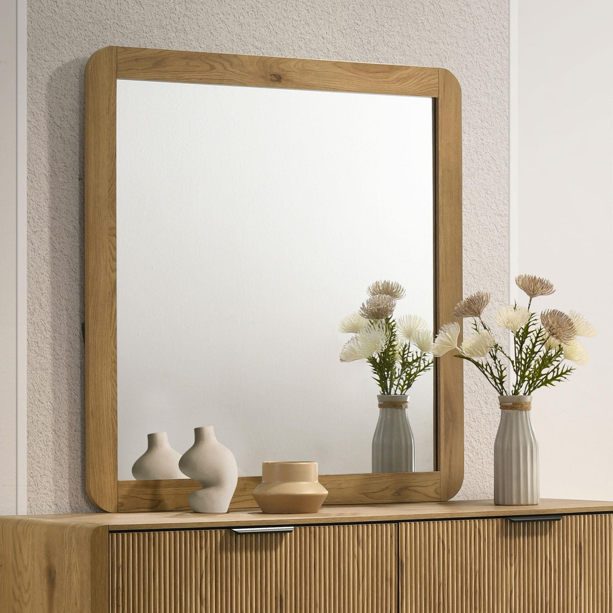 Bennett Light Oak Bedroom Dresser Mirror from Coaster - Luna Furniture