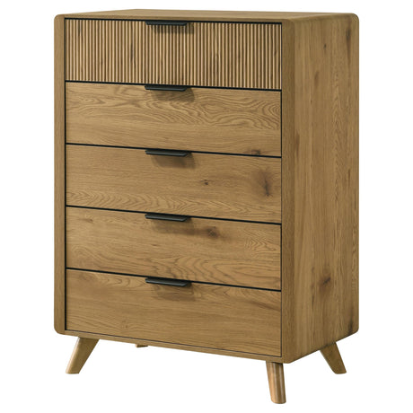 Bennett Light Oak 5-drawer Bedroom Chest of Drawers from Coaster - Luna Furniture