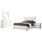 Marceline White 4-Piece LED Full Bedroom Set from Coaster - Luna Furniture
