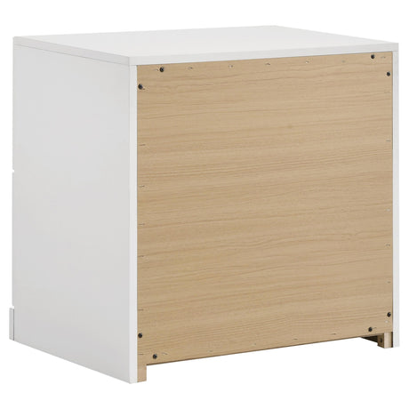 Ines Gray and White High Gloss 4-Piece Queen Bedroom Set from Coaster - Luna Furniture