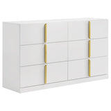 Ines Navy and White High Gloss 4-Piece Queen Bedroom Set from Coaster - Luna Furniture