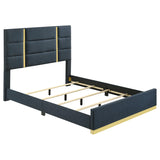 Ines Navy 52-inch Upholstered Queen Panel Bed from Coaster - Luna Furniture