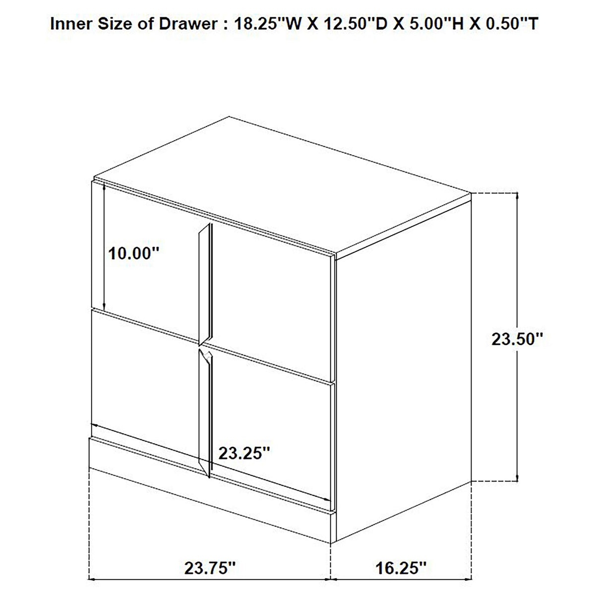Ines White High Gloss 2-Drawer Nightstand from Coaster - Luna Furniture