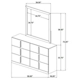Ines White High Gloss 6-Drawer Bedroom Dresser with Mirror from Coaster - Luna Furniture