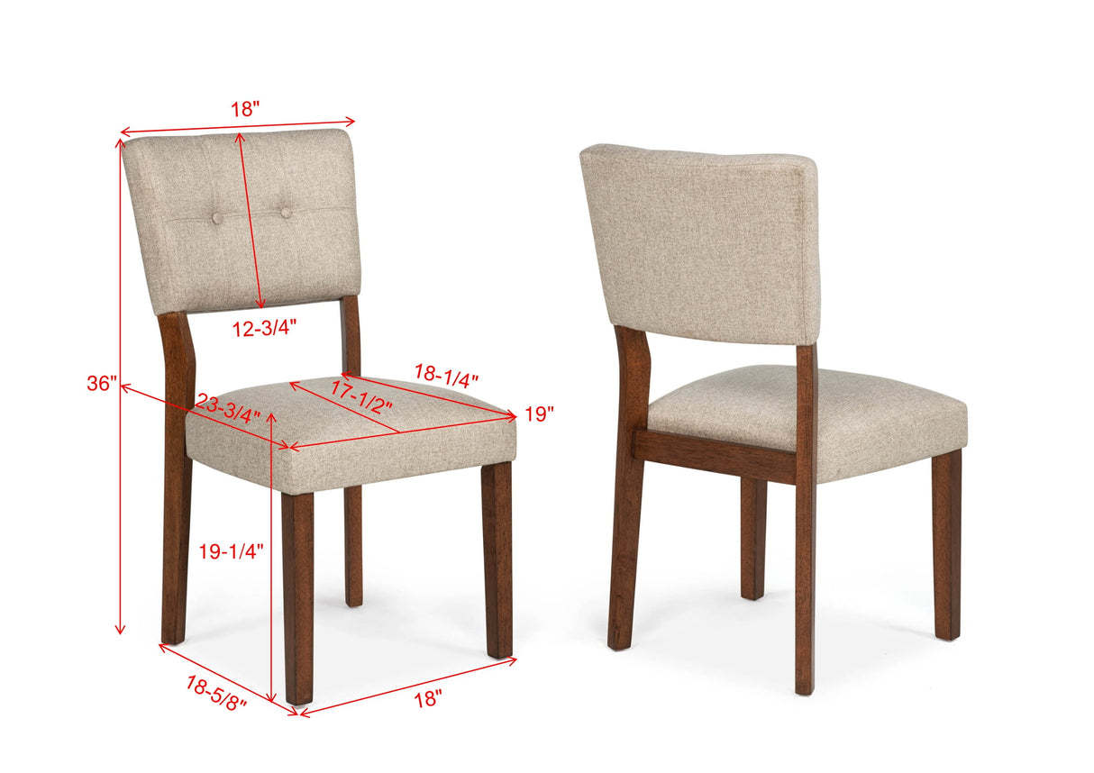 Gregory Beige/Brown Dining Side Chair, Set of 2 from Crown Mark - Luna Furniture