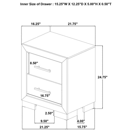 Arielle Light Oak 5-Piece Eastern King Bedroom Set from Coaster - Luna Furniture