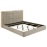 Arielle Light Oak Eastern King Bookcase Panel Storage Bed from Coaster - Luna Furniture