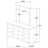 Arielle Light Oak 6-Drawer Bedroom Dresser with Mirror from Coaster - Luna Furniture