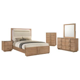 Leanne Light Oak 5-piece Eastern King Bedroom Set from Coaster - Luna Furniture
