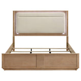 Leanne Light Oak/Off White Eastern King LED Panel Bed from Coaster - Luna Furniture