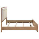 Leanne Light Oak/Off White Eastern King LED Panel Bed from Coaster - Luna Furniture
