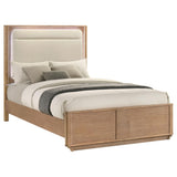 Leanne Light Oak and Off White Queen LED Panel Bed from Coaster - Luna Furniture
