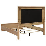 Leanne Light Oak and Off White Queen LED Panel Bed from Coaster - Luna Furniture