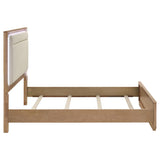 Leanne Light Oak and Off White Queen LED Panel Bed from Coaster - Luna Furniture
