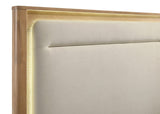 Leanne Light Oak and Off White Queen LED Panel Bed from Coaster - Luna Furniture