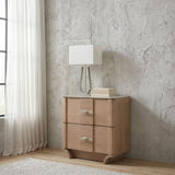 Leanne Light Oak 2-drawer Sinter Stone Top Nightstand from Coaster - Luna Furniture