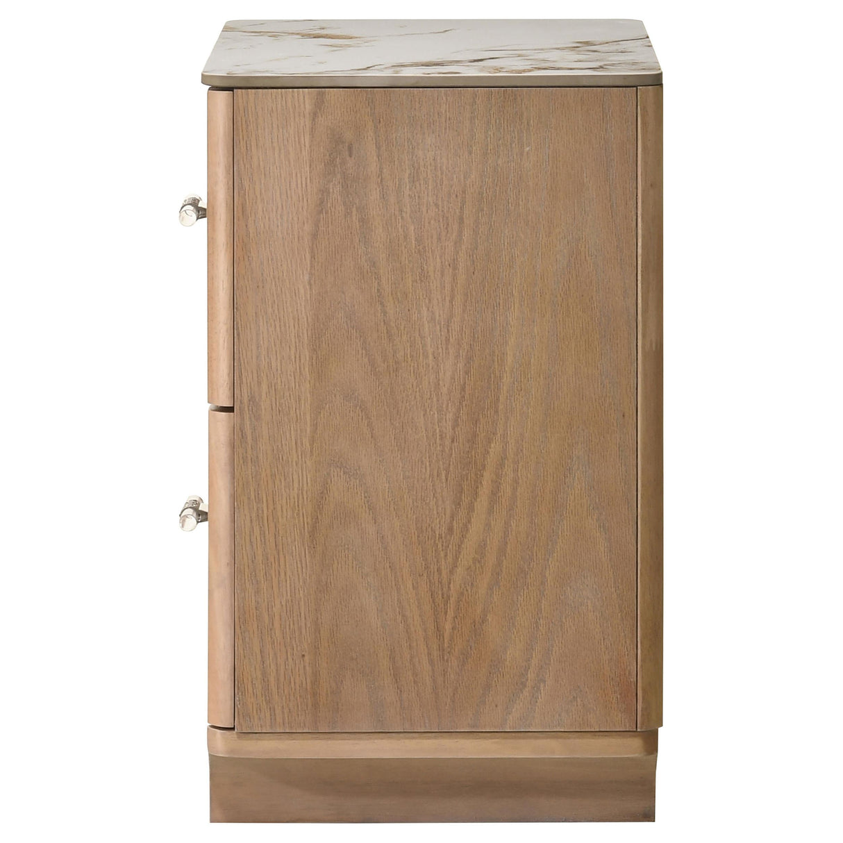 Leanne Light Oak 2-drawer Sinter Stone Top Nightstand from Coaster - Luna Furniture