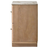 Leanne Light Oak 2-drawer Sinter Stone Top Nightstand from Coaster - Luna Furniture
