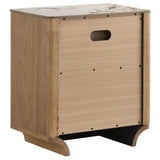 Leanne Light Oak 2-drawer Sinter Stone Top Nightstand from Coaster - Luna Furniture