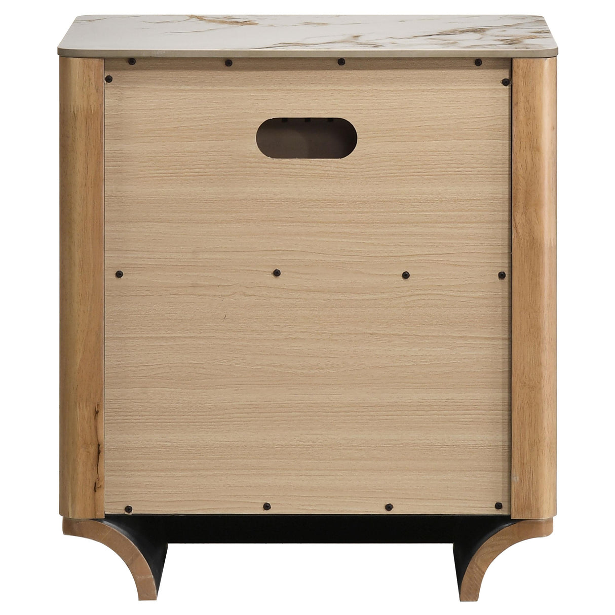 Leanne Light Oak 2-drawer Sinter Stone Top Nightstand from Coaster - Luna Furniture