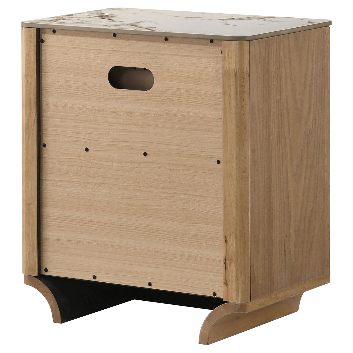 Leanne Light Oak 2-drawer Sinter Stone Top Nightstand from Coaster - Luna Furniture