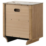 Leanne Light Oak 2-drawer Sinter Stone Top Nightstand from Coaster - Luna Furniture