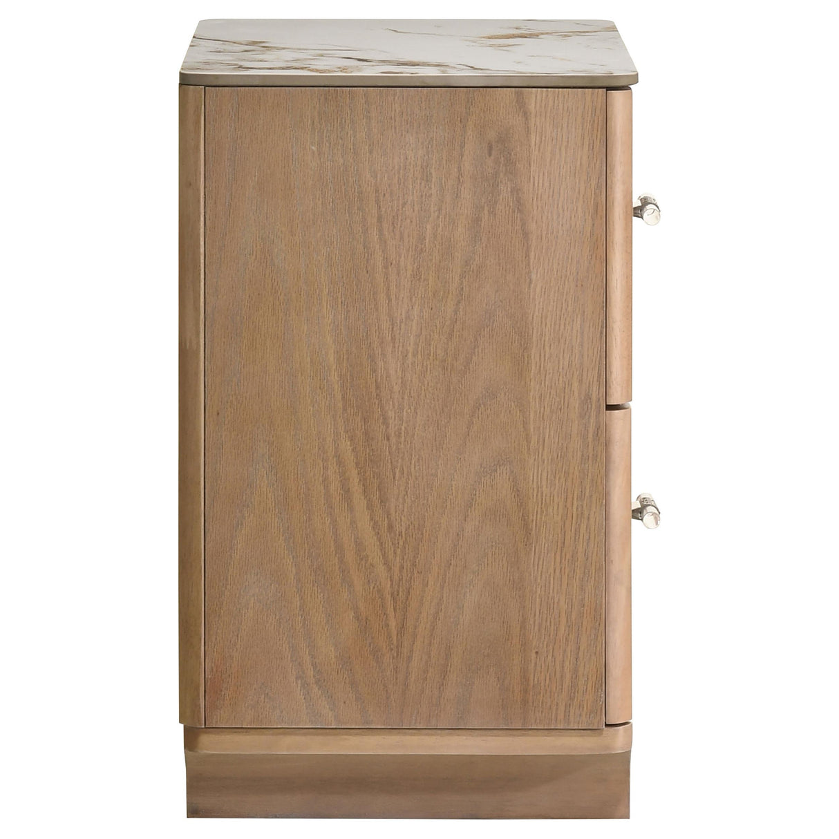 Leanne Light Oak 2-drawer Sinter Stone Top Nightstand from Coaster - Luna Furniture