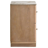 Leanne Light Oak 2-drawer Sinter Stone Top Nightstand from Coaster - Luna Furniture