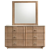Leanne Light Oak 6-drawer Sinter Stone Top Dresser and Mirror from Coaster - Luna Furniture