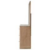 Leanne Light Oak 6-drawer Sinter Stone Top Dresser and Mirror from Coaster - Luna Furniture