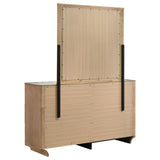 Leanne Light Oak 6-drawer Sinter Stone Top Dresser and Mirror from Coaster - Luna Furniture