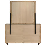 Leanne Light Oak 6-drawer Sinter Stone Top Dresser and Mirror from Coaster - Luna Furniture