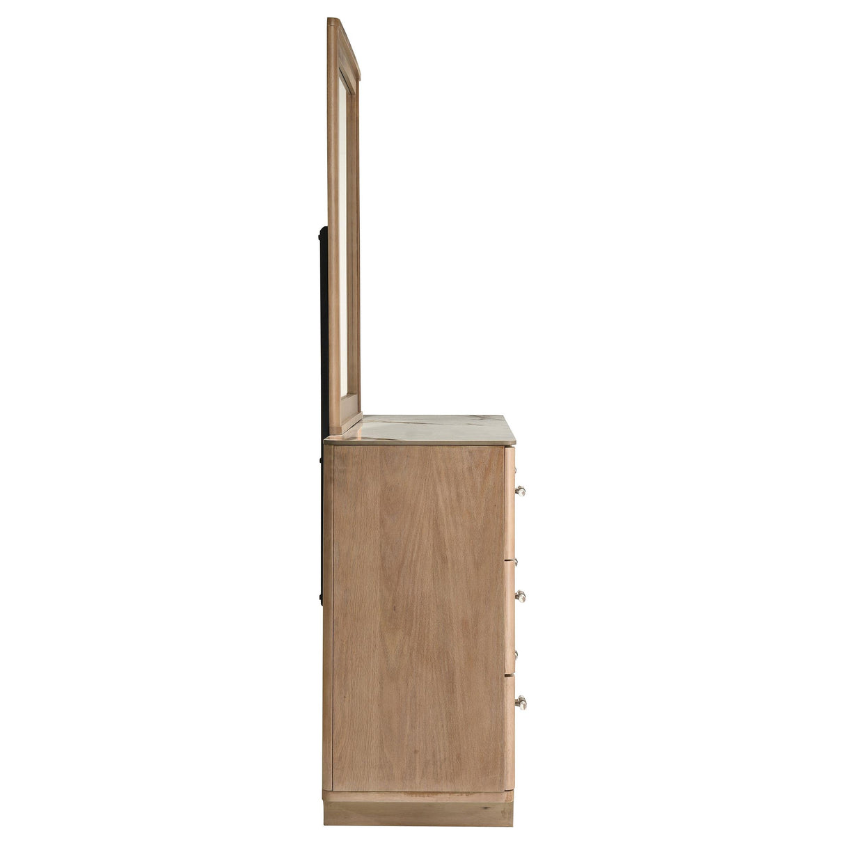 Leanne Light Oak 6-drawer Sinter Stone Top Dresser and Mirror from Coaster - Luna Furniture