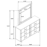 Leanne Light Oak 6-drawer Sinter Stone Top Dresser and Mirror from Coaster - Luna Furniture