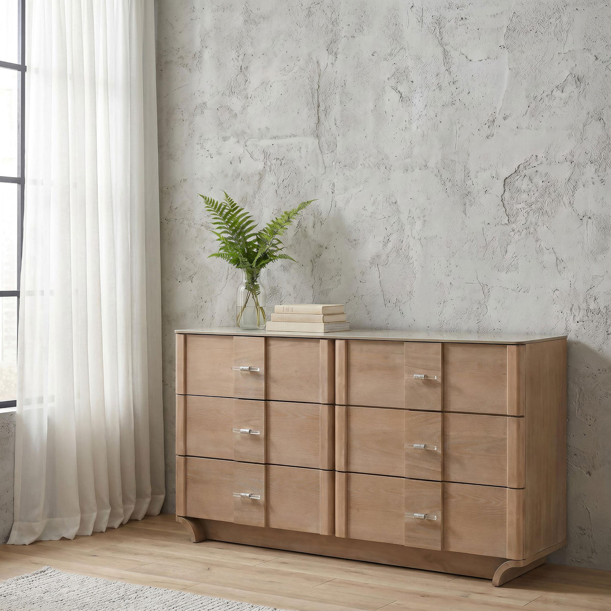 Leanne Light Oak 6-drawer from Coaster - Luna Furniture
