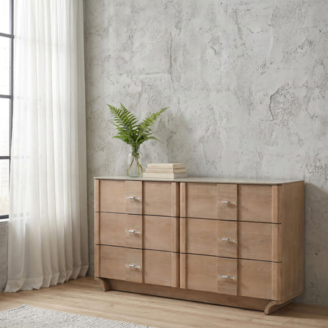 Leanne Light Oak 6-drawer from Coaster - Luna Furniture