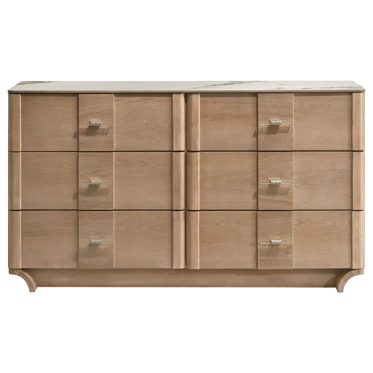 Leanne Light Oak 6-drawer from Coaster - Luna Furniture