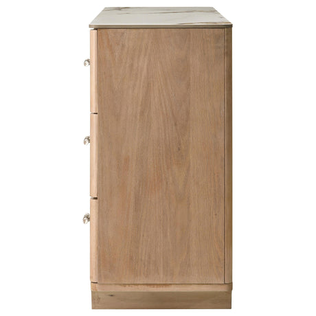 Leanne Light Oak 6-drawer from Coaster - Luna Furniture