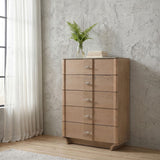 Leanne Light Oak 5-drawer Sinter Stone Top Chest of Drawers from Coaster - Luna Furniture